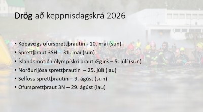 Drög að keppnisdagskrá 2026