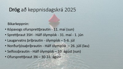 Drög að keppnisdagskrá 2025