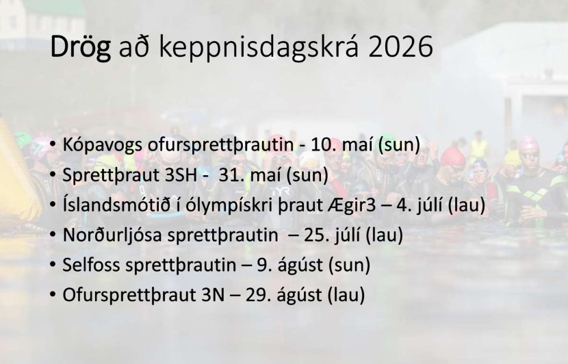 Drög að keppnisdagskrá 2026