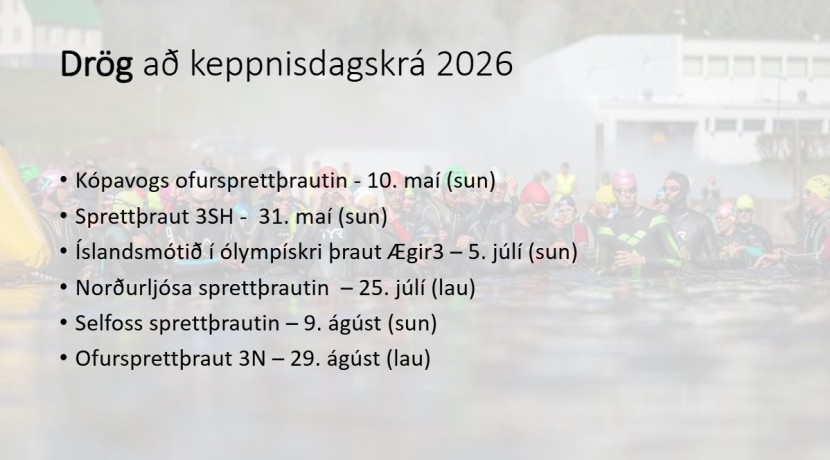 Drög að keppnisdagskrá 2026