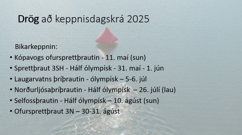 Drög að keppnisdagskrá 2025